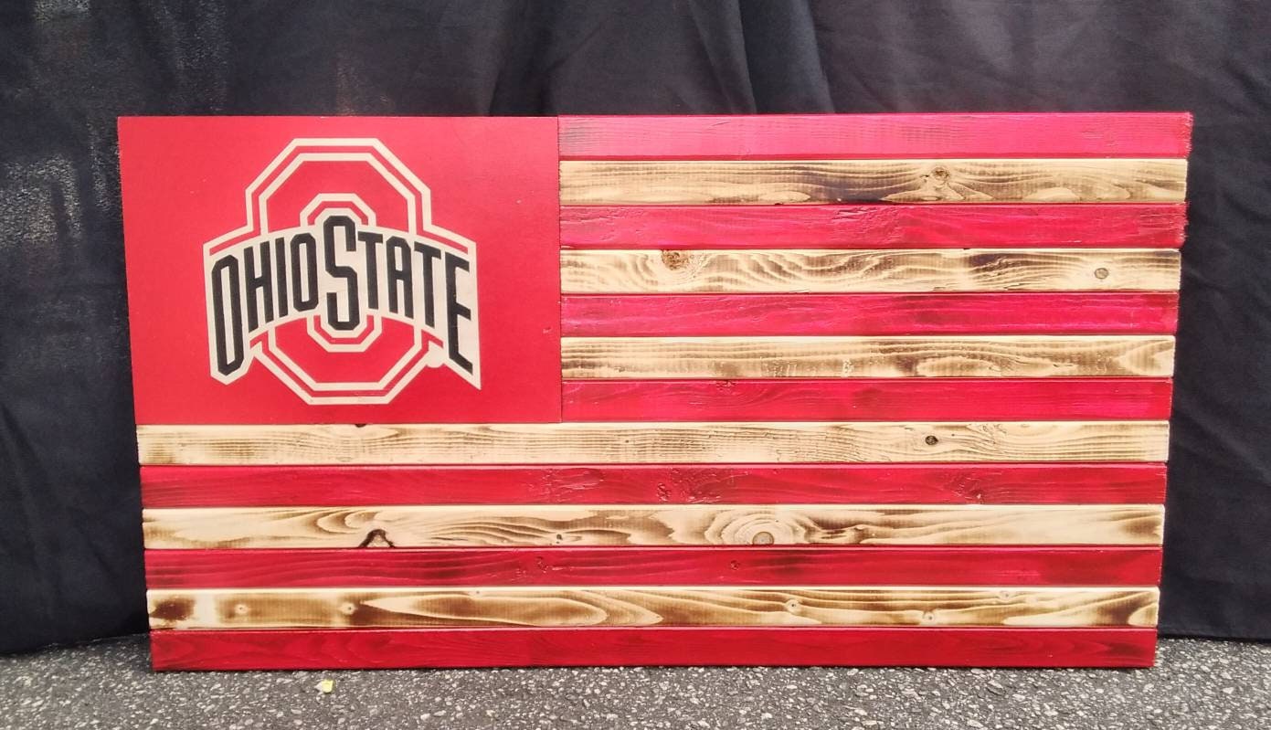 Ohio State Wooden Flag | Etsy