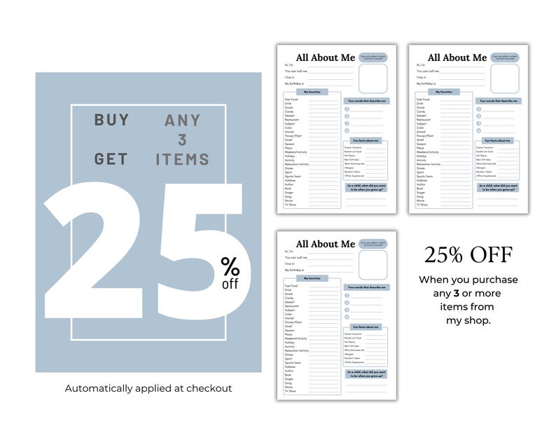 BUY 3 OR MORE ITEMS AND GET 25% OFF AUTOMATICALLY AT CHECKOUT