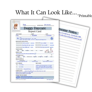 This beautifully designed, fillable pet report card is the perfect tool for any doggy daycare, kennel, pet sitter, or dog walker looking to run a professional, credible pet care business. 

Whether you are boarding dogs overnight or simply helping out as a pet sitter, this fillable dog boarding daily care log helps you stay organised while showing pet owners that their fur baby is in the most caring and capable hands.