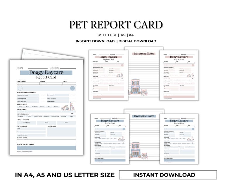In A4, A5 to save on printing paper and US Letter size