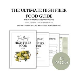 High Fiber Food Chart, High Fiber Food List, Cholesterol Lowering High Fiber Diet, Meal Planner and Grocery List For Foods High In Fiber
