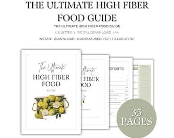High Fiber Food Chart, High Fiber Food List, Cholesterol Lowering High Fiber Diet, Meal Planner and Grocery List For Foods High In Fiber