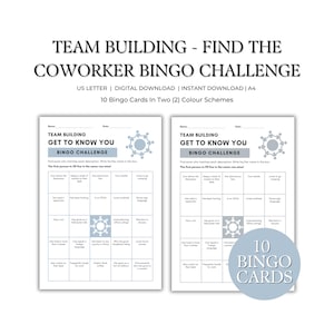 Coworker Bingo, Find Someone Who Fits “Getting To Know You” Game, Ice Breaker & Team Building Fun!  Mingle Work Bingo For An Office Party