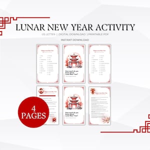 Happy Lunar New Year 2024 Trivia Game | Year of the Dragon Family Friendly Quiz | Chinese New Year Activity Printable PDF | Activity for All