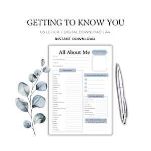 Getting To Know You Team Building Game.
Ins US Letter and A4 size.  Instant Digital Download