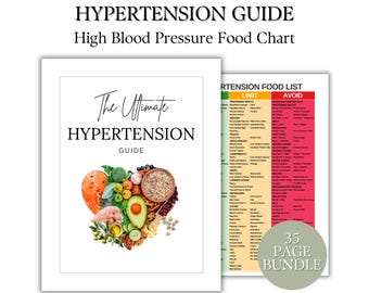 High Blood Pressure Food Guide, Hypertension Meal Planner PDF, DASH Diet Printable, How To Lower High Blood Pressure Naturally, Grocery List