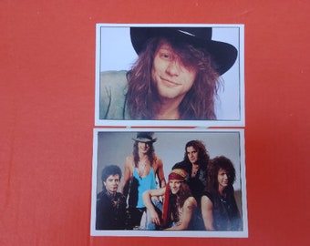 Adesivos Bon Jovi Smash Hits 1990 Jon Bon Jovi Richie Sambora original Itália Vintage Trading Card Rare Memorabilia Adesivo grande 9,5 cm x 6,5 cm