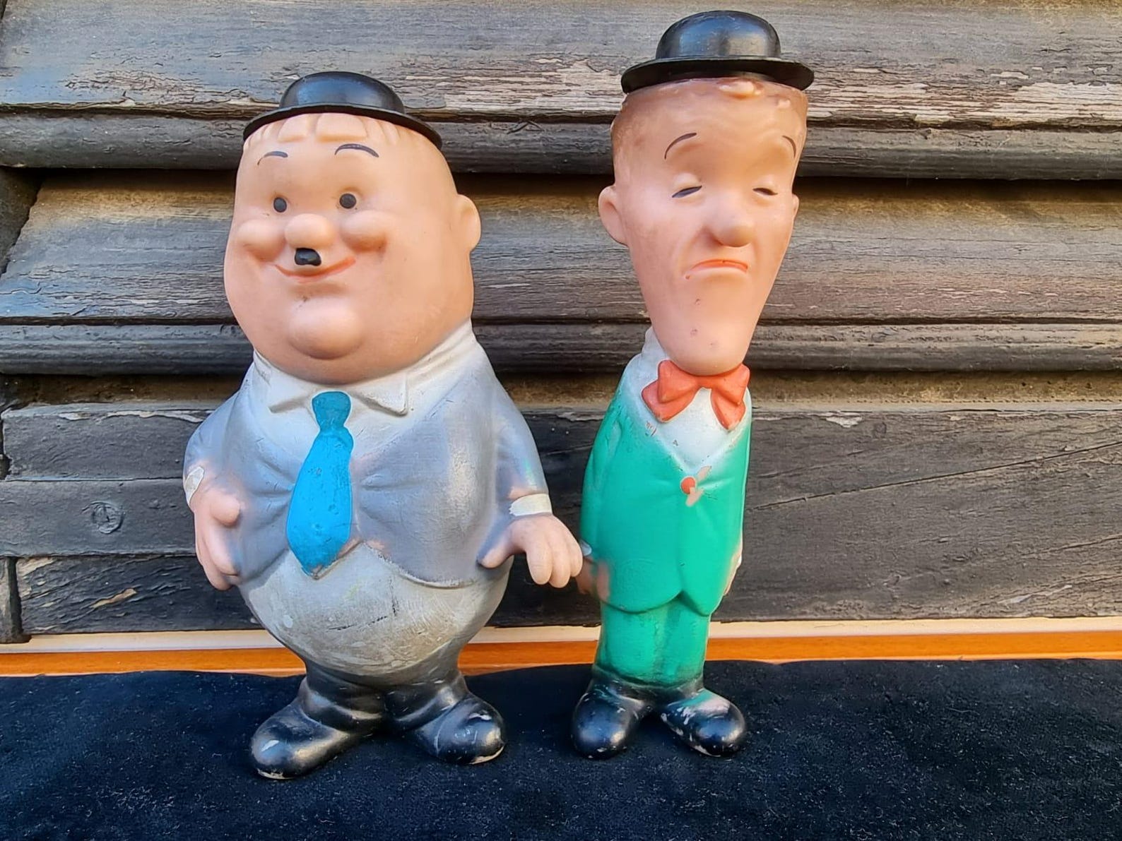 Laurel And Hardy Vintage Rubber Figurines Antique Original Era 1950s laurel-and-hardy-vintage-rubber-figurines-antique-original-era-1950s