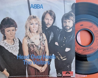 ABBA Head Over Heels 1981 Singiel Niemcy 7" 45 RPM Oryginalna koszulka Agnetha Fältskog Björn Ulvaeus Pamiątki ABBA