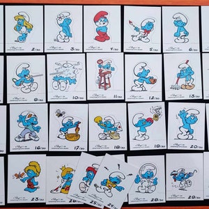 De Smurfen Kaarten Vintage 1995 Originele 30 Kaarten Beide Zijdige Collectie Cartoons Kids Les Schtroumpf Peyo Smurfen Complete Set Kaarten Verzamelaar