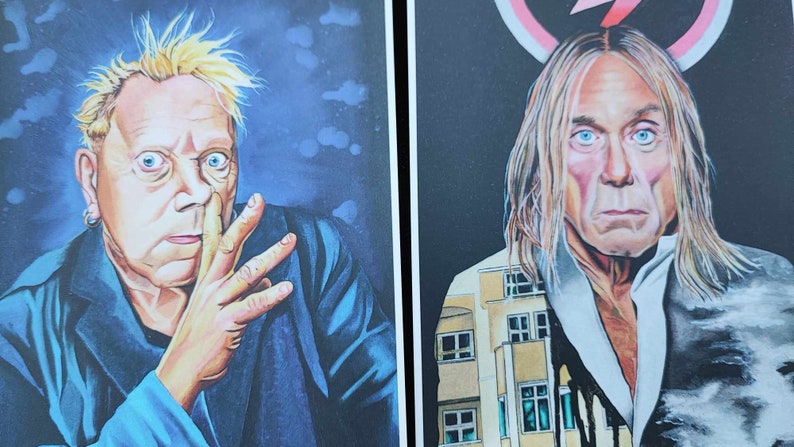 Cartões Postais Patti Smith Lemmy Kilmister Iggy POP Johnny Rotten Iggy Pop Peaches Coleção Artística Anni Heuchel Cartões Postais imagem 4
