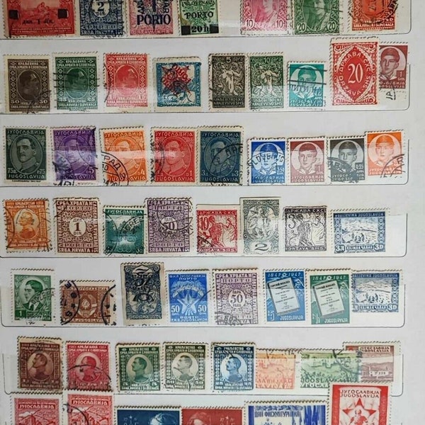 Sellos Colección Reino Jugoslavija Briefmarken Sello Yugoslavia Lote entero 55 Sellos Colección Reino Jugoslavija y FNRJ Jugoslavija