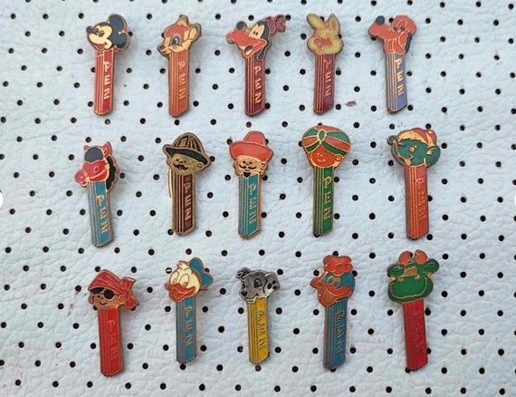 PEZ Pins Vintage 1970s Complete Set PEZ Dispensers Disney