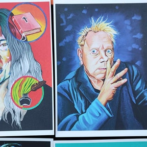 Cartões Postais Patti Smith Lemmy Kilmister Iggy POP Johnny Rotten Iggy Pop Peaches Coleção Artística Anni Heuchel Cartões Postais imagem 2