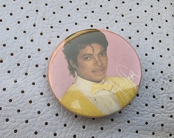 Michael Jackson Badge Vintage 1984 Unique Original MICHAEL JACKSON Bad Thriller Jackson Memorabilia rare Original