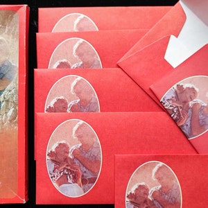 Love Letters Vintage Set 1980 Blanc con sobre y caja Kit romántico antiguo para el día de San Valentín para los amantes Escrituras a mano de la vieja escuela
