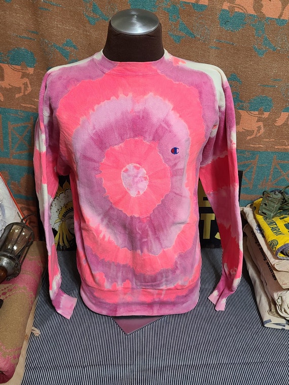 Vintage 90s Champion Logo Made in USA tye dye Hipp
