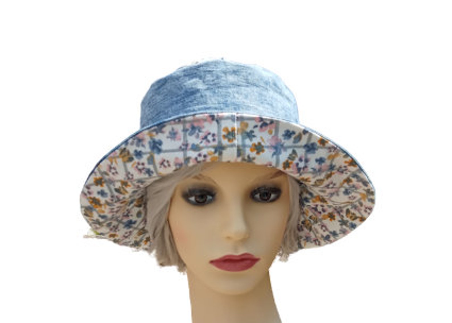 Ladies Denim Hat Ladies Summer Hat Cloche Hat Ladies Etsy