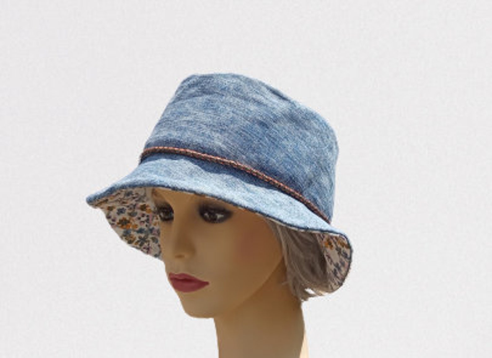 Ladies Denim Hat Ladies Summer Hat Cloche Hat Ladies Etsy
