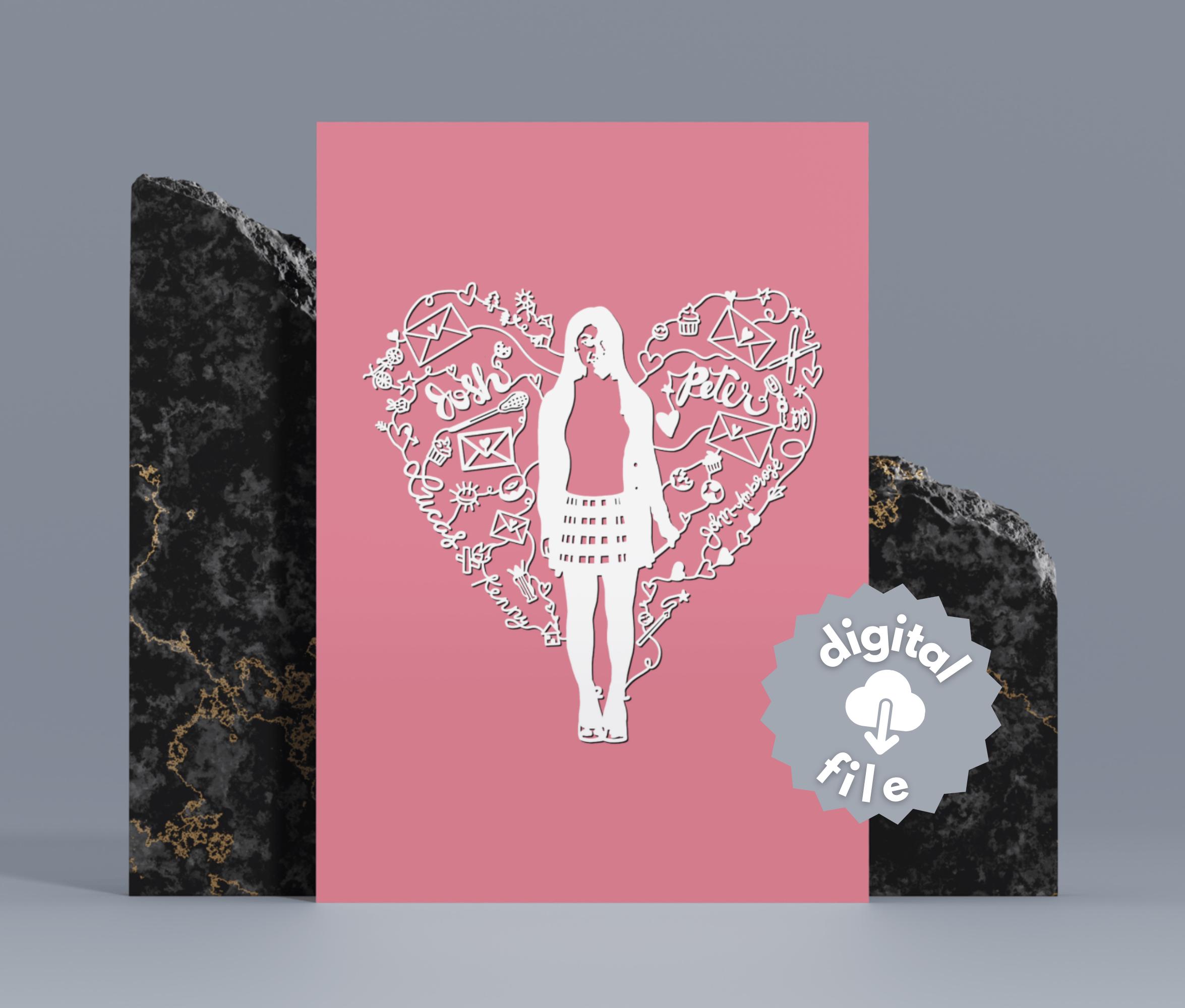 Poster Toile "To All The Boys I've Loved Before" 30x45 Cm - Décoration Murale Peinture à L'huile Style Rétro