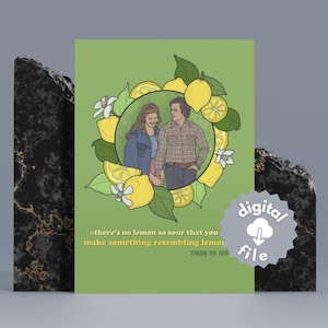 Póster imprimible del programa This Is Us / Fondo para teléfono con diseño de arte de fan de Mandy Moore y Milo Ventimiglia / Jack y Rebecca Pearson