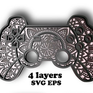 CONTROLLER, mandala 3D, 4 capas, archivos SVG y Eps, descarga digital para Glowforge, Cricut, Silhouette + Gift 25 plantillas de mandalas