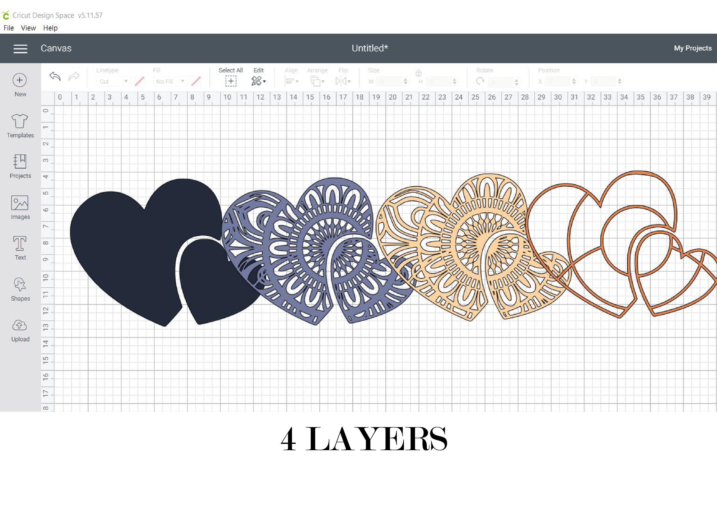 2 HEART 3 D MANDALA Svg Png Cdr Dxf Eps Files 4 Layers | Etsy