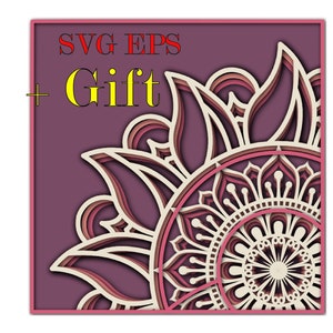 QUADRATISCHE Blume ( Svg Eps Dateien ) + Geschenk 25 Mandalas , 3D Mandala , Digitaler Download
