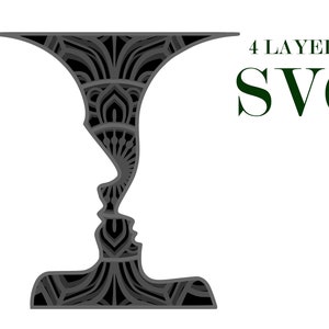 OPTISCHE ILLUSIE, vaas of mensen , 4 lagen , Digitale download , Svg Eps bestand
