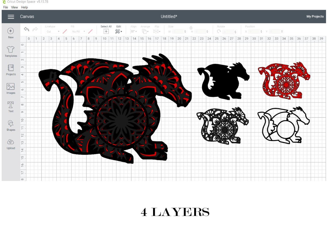 Download 2 DRAGONS 3D mandala 4 layers SVG files DIgital | Etsy