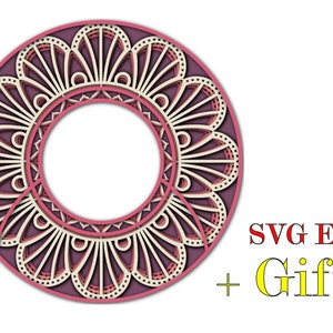 ROUND sun ( Svg Eps files ) + Regalo 25 mandalas , Mandala 3D , Descarga digital