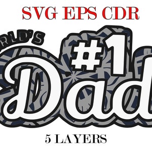 DAD Nr 1, 5 capas, Descarga digital, Archivos SVG EPS Cdr, Mandala 3 d para Glowforge, Cricut, Silueta + Regalo 25 mandalas plantillas