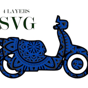 Scooter botobike, 4 layers , Digital download , Svg Eps file