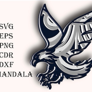 EAGLE , 3D mandala , 4 layers, Svg ,Eps ,Png, Dxf, Cdr  files , DIgital download for Glowforge,Cricut,Silhouette +Gift 25 mandalas templates