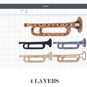 TRUMPET , 4 Layers , Digital Download , Svg Eps Files - Etsy Canada