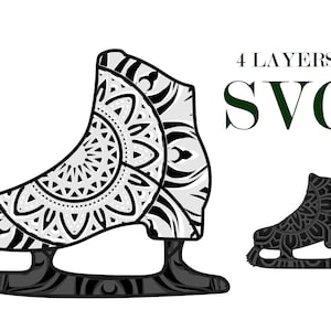 SKATES , mandala 3D , 4 couches, fichiers EPS SVG , téléchargement DIgital