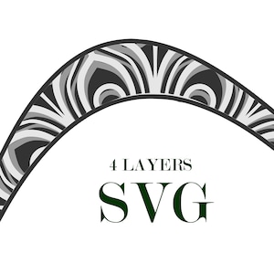 BOOMERANG , mandala 3D , 4 calques, fichiers SVG , Téléchargement DIgital