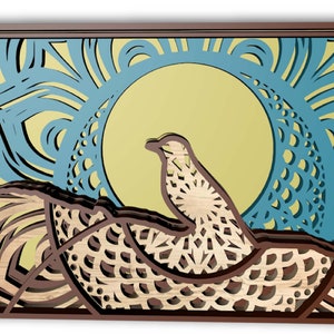 BIRD in FRAME , mandala 3D , 6 calques, fichiers SVG , Téléchargement numérique