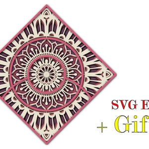 SQUARE1 ( Svg Eps Dateien ) + Geschenk 25 Mandalas , 3D Mandala , Digitaler Download