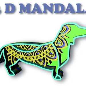 Dackel,3d Mandala, 4 Schichten, Digital Download, Svg Eps Datei + Geschenk 25 Mandalas