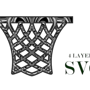 BASKETBAL MAND , 3D mandala , 4 lagen, SVG bestanden, DIgital downloaden