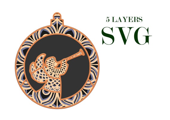 Download Angel And Christmas Ball 3d Mandala 5 Layers Svg Files Etsy