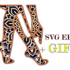 Épilation à la cire , mandala 3d, salon de beauté , jambes , Téléchargement numérique , Fichiers Svg Eps +Cadeau 25 mandalas