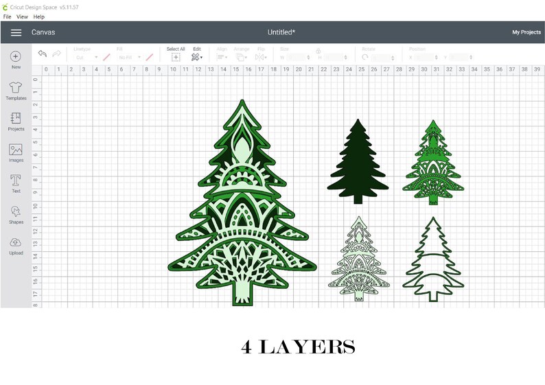 Download TREE COLLECTIONS mandala 3D 4 couches fichiers Svg Eps | Etsy