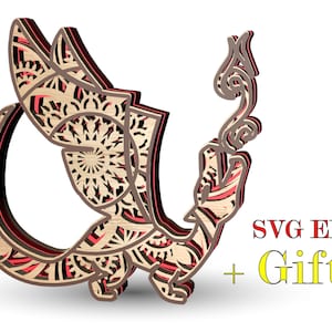 Dragon fire 2 , 3d mandala 4 strati , Download digitale , svg , eps, file , per glowforge, Cricut, Silfouette + Gift 25 mandala modelli