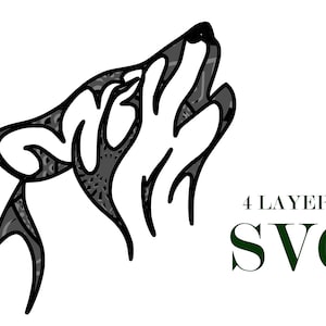 WOLF, mandala 3D, 5 warstw, pliki SVG, pobieranie cyfrowe