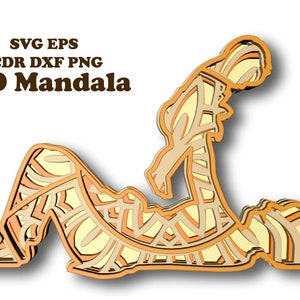 Madre e hijo, 4 capas, descarga digital, Svg Eps Cdr Dxf Png 3 d mandala para Glowforge, Cricut, Silhouette + Gift 25 plantillas de mandalas