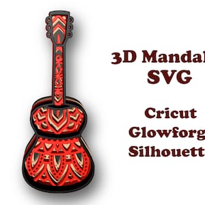 GUITAR , 4 lagen , Digitale download , alleen Svg bestand