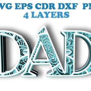 Cartas DAD, 4 capas, Descarga digital, Archivos Svg Eps Cdr Dxf Png