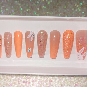 Easter bunny press on nails